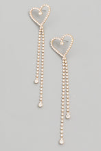Load image into Gallery viewer, Shiny Rhinestone Heart Earrings